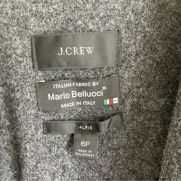 J. Crew Alfie Italian Wool Knit Blazer Jacket Charcoal Grey Heather Office Sz 6P - Picture 13 of 16